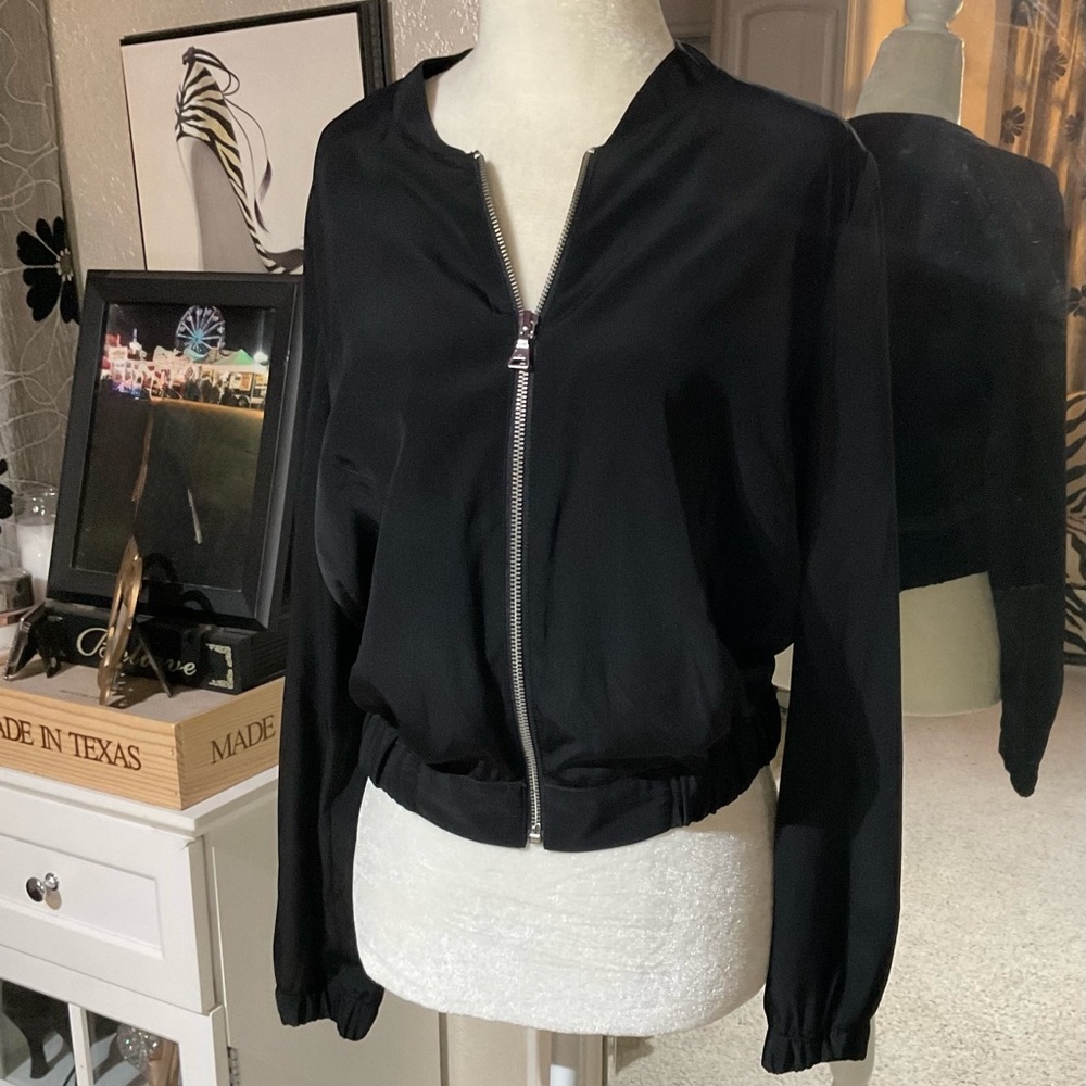 Express lightweight Black Bomber Jacket for Women
